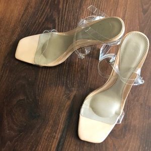 Sandals with clear heel
